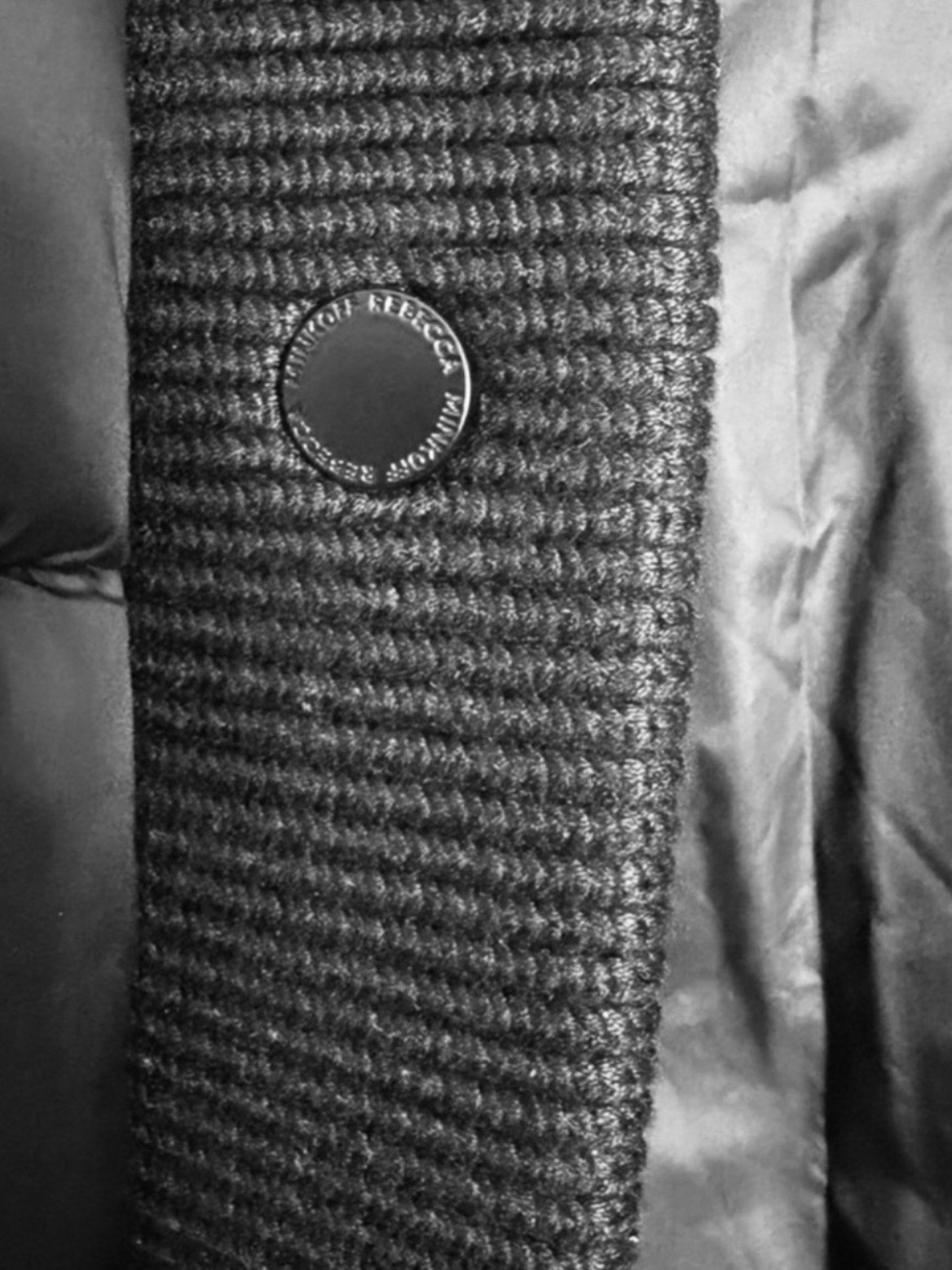 Rebecca Minkoff Black Quilted Puffer Jacket with Rib Trim - Picture 6 of 8